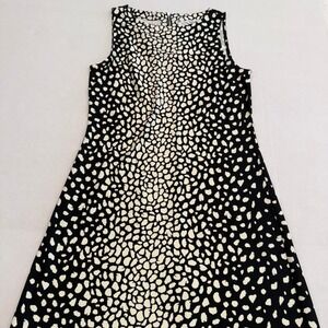 Tommy Bahama‎ Animal Print Sleeveless Sheath Midi Dress Black White S P
